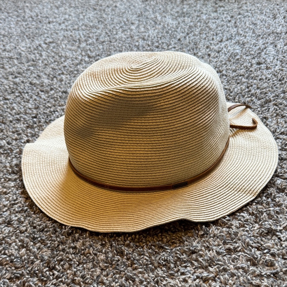 Brixton Beige Straw Hat with Leather Wrap - Picture 2 of 6